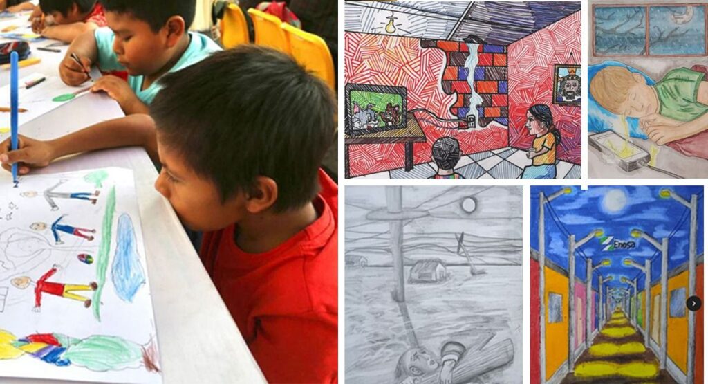 Estudiantes de Paita, Piura, Sullana y Talara ganan concurso de dibujo sobre seguridad eléctrica ante el FEN
