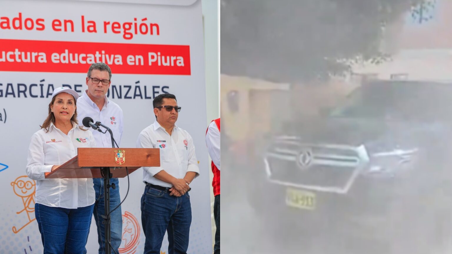 Piura: lanzan piedras y palos a comitiva que trasladó a Dina Boluarte