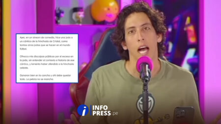 Mateo Garrido Lecca se disculpa con hinchas del Sporting Cristal por burlarse de su cántico