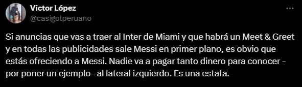 Lionel Messi no estuvo en el “Meet and Greet” con lo hinchas empresa organizadora había confirmado su presencia 