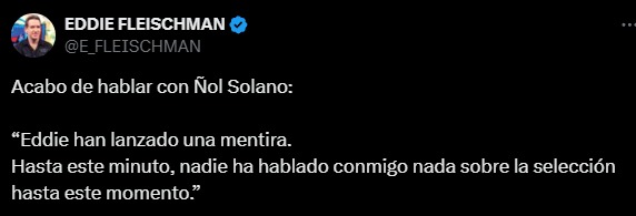 Nolberto Solano negó contactos con la FPF para ser nuevo técnico de la selección peruana 