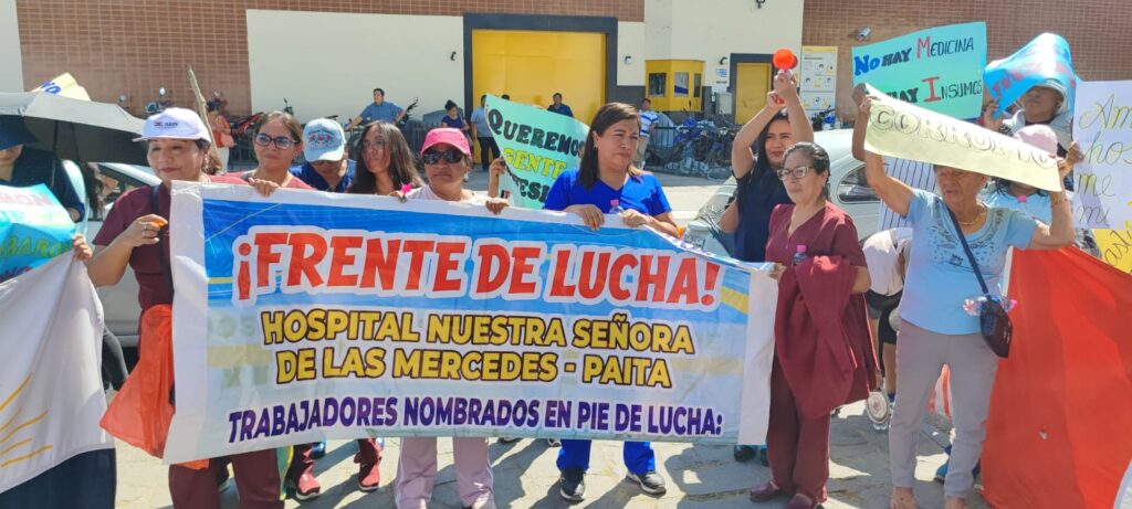 Trabajadores del Hospital Nuestra Señora de las Mercedes de Paita denuncian falta de medicamentos e incumplimiento de pagos