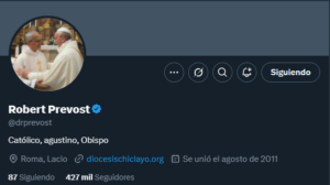 La cuenta en X del papa León XIV supera los 400 mil seguidores tras su elección