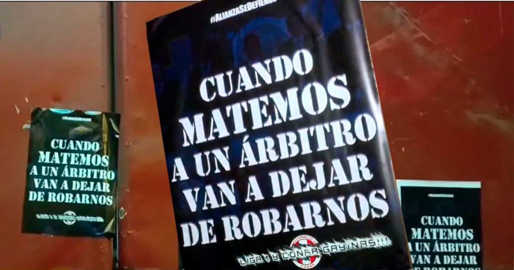Desconocidos dejan amenazas a árbitros en portón de la FPF