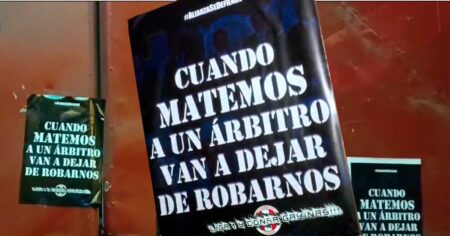 Desconocidos dejan amenazas a árbitros en portón de la FPF