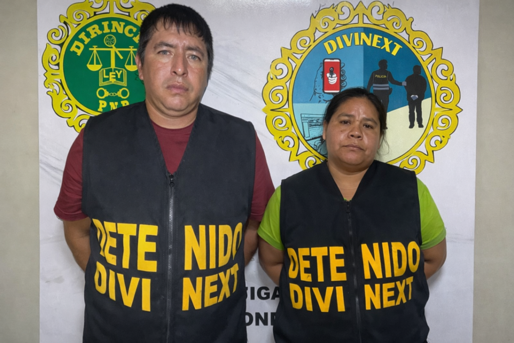 Policía detiene a extorsionador y cómplice que trabajaba como auxiliar de nido